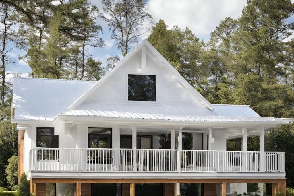 Pure White Metal Roof